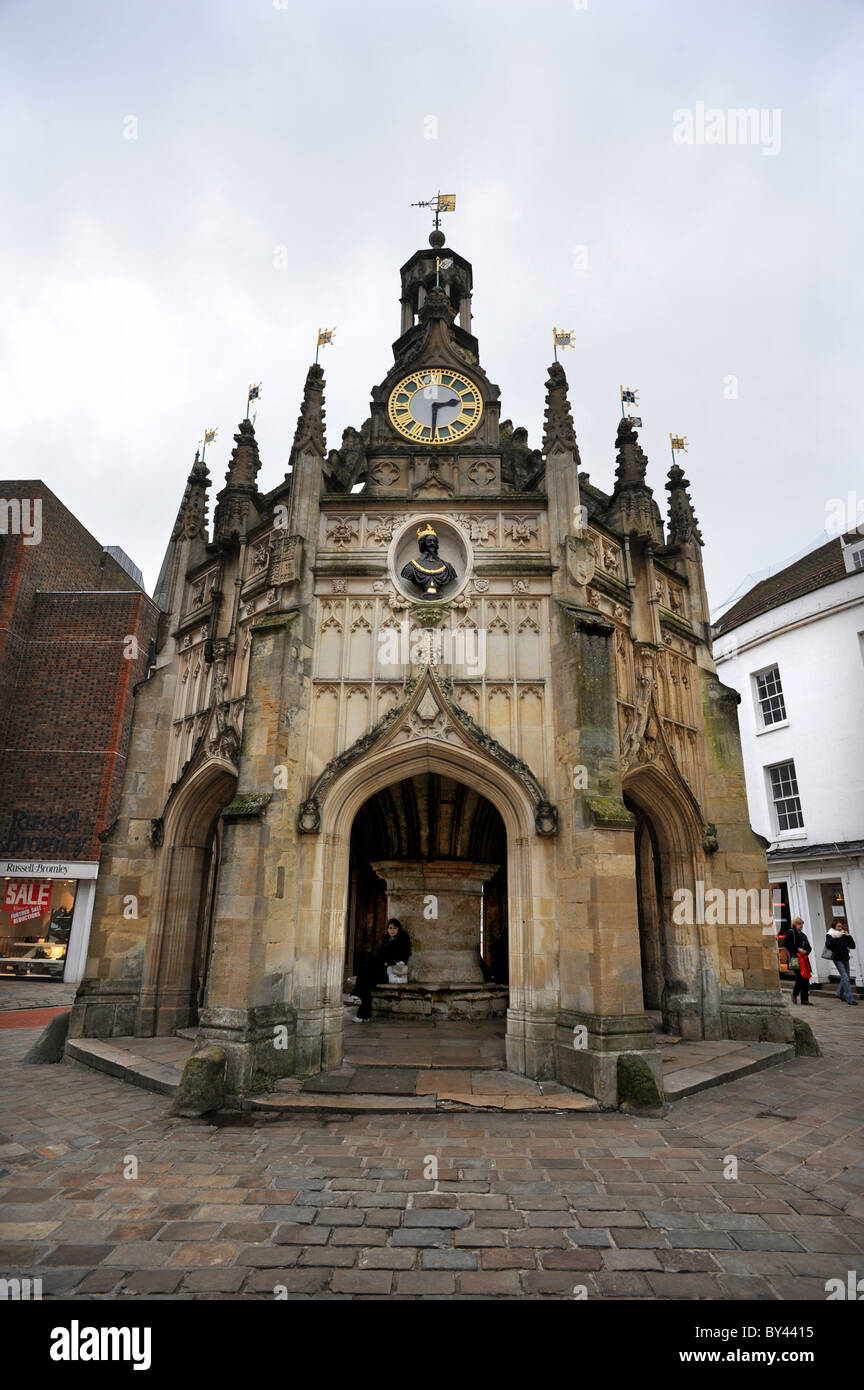 Chichester Market Cross 1501 durch Bischof Edward Story an der Kreuzung der vier Hauptstraßen in der Stadt gebaut Stockfoto