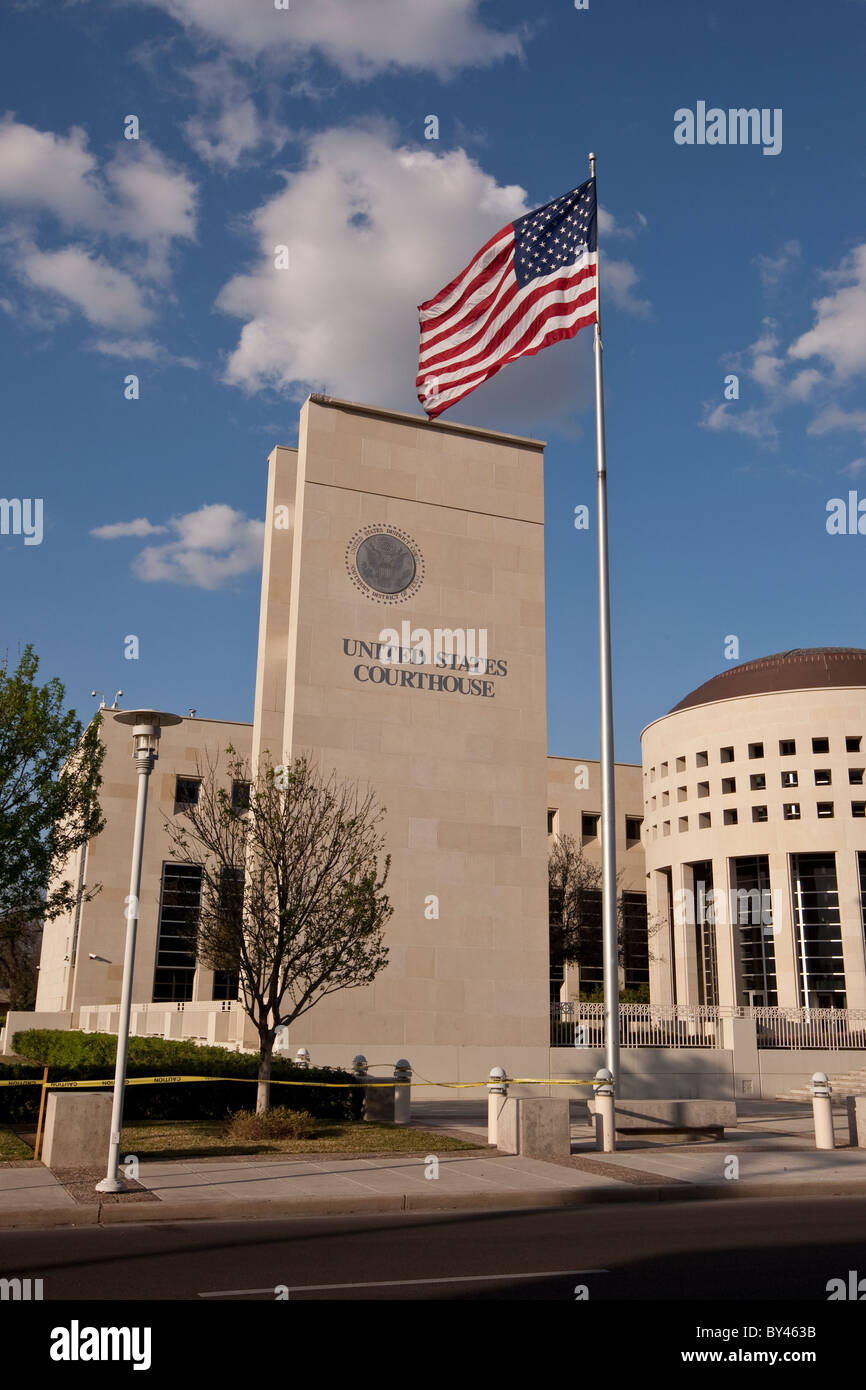 United States Courthouse und Federal Building in Laredo, Texas, im Jahr 2004 fertiggestellt, Stockfoto