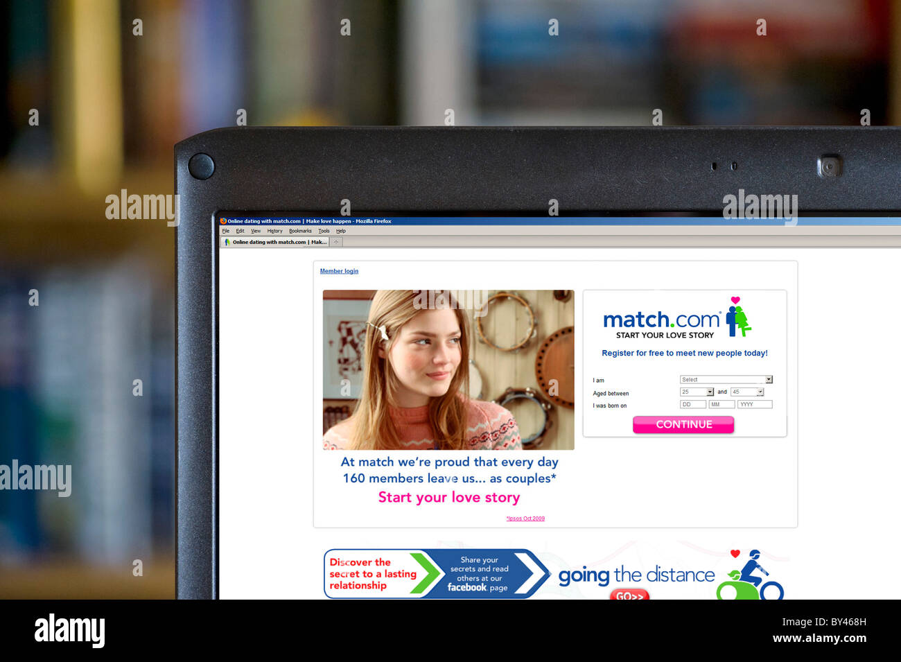 Online-dating mit match.com, UK Stockfoto