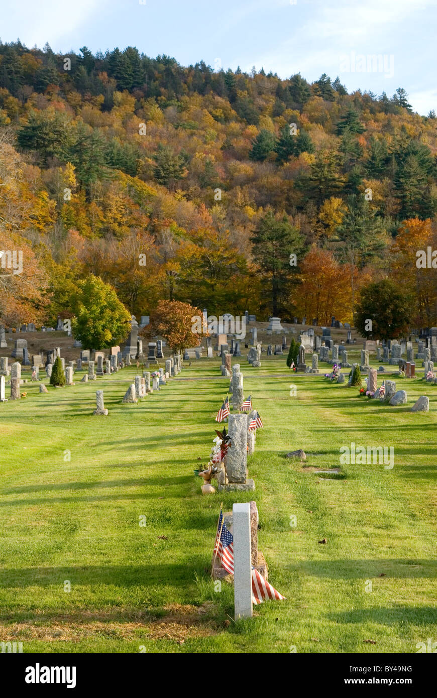 Friedhof in New England, obere New York State, Herbst, USA Stockfoto