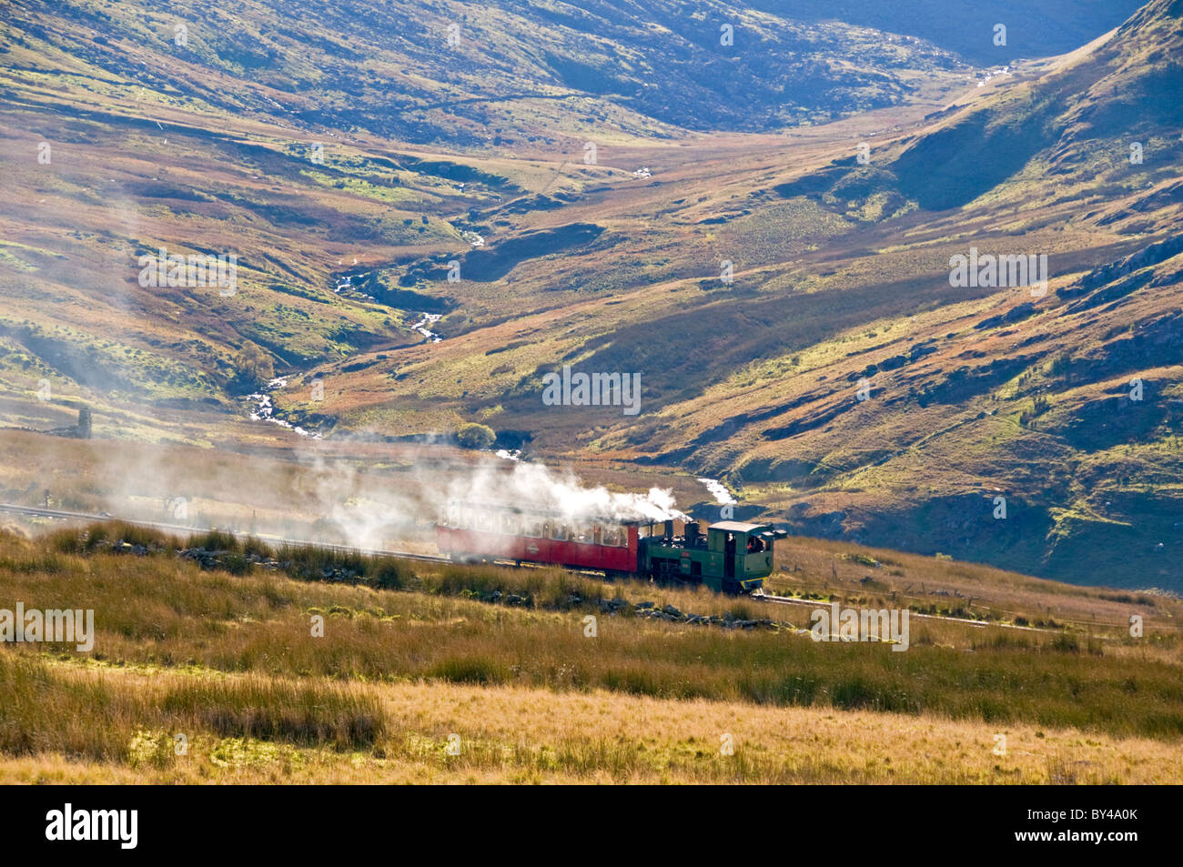 Snowdon Mountain Railway, Mount Snowdon, Snowdonia National Park, North Wales, UK Stockfoto
