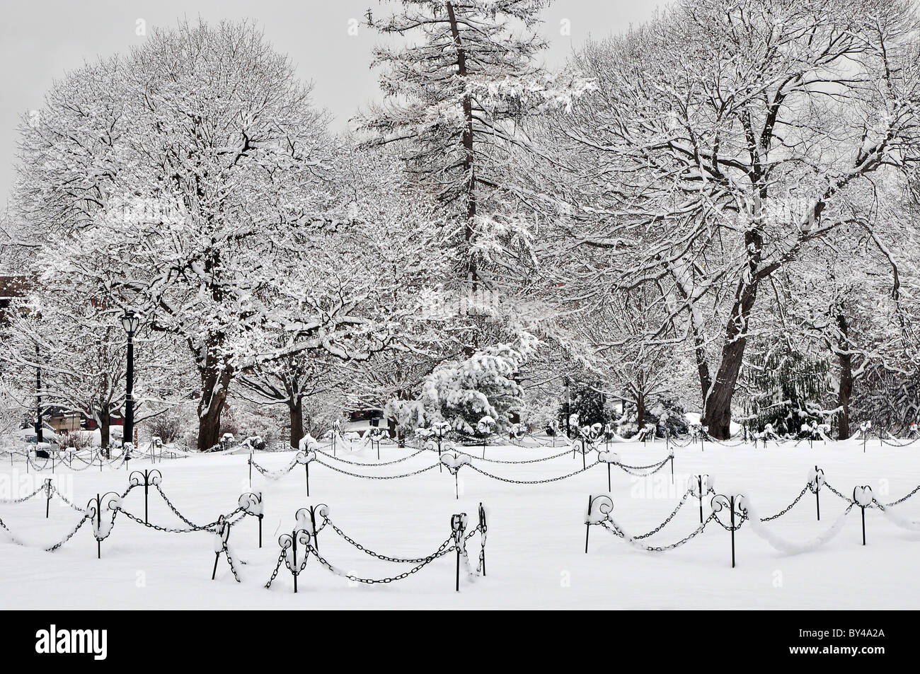 Einen eiskalten Tag im Washington Park, Albany New York. Stockfoto
