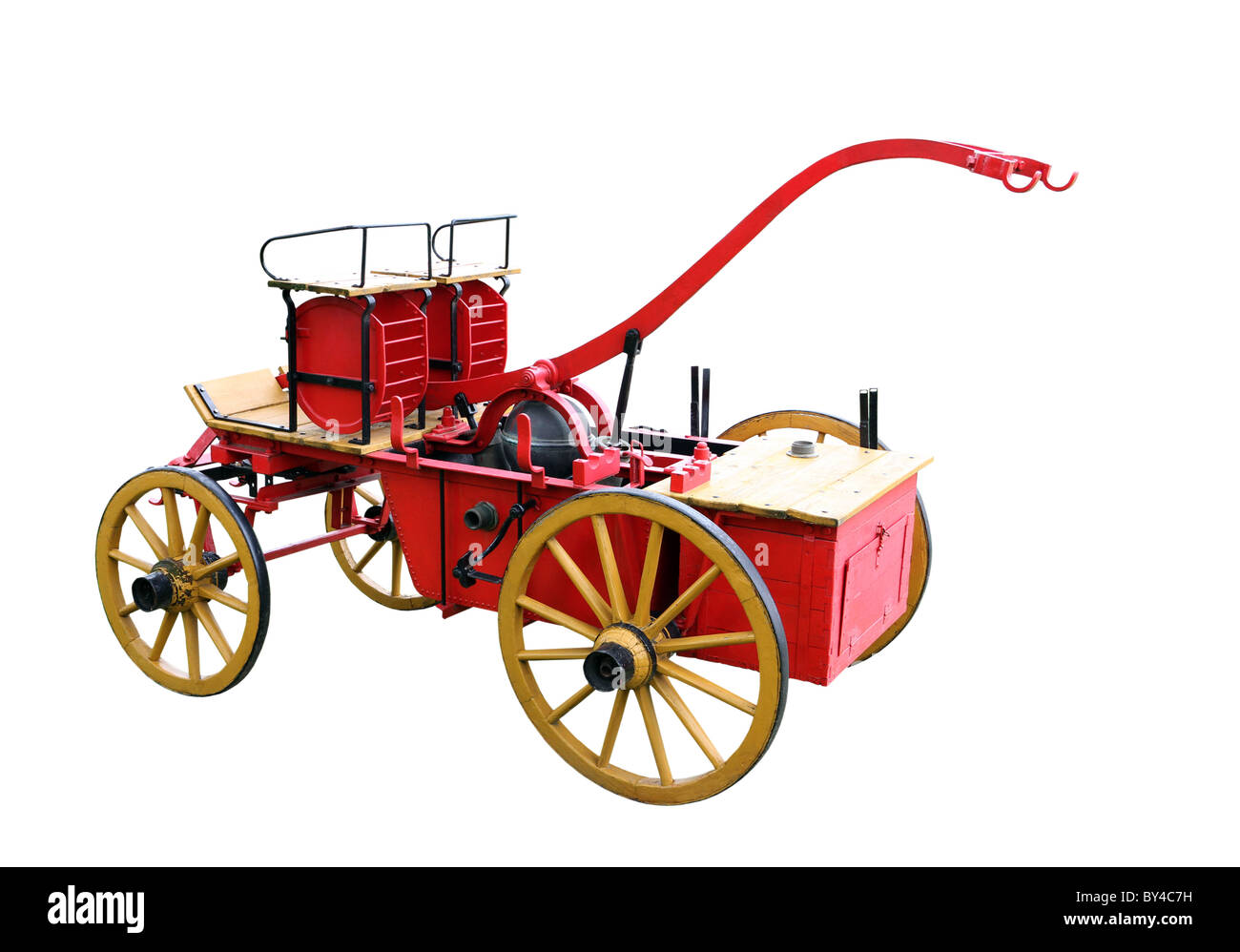 Rotes Feuer Wagen vom Anfang des Jahrhunderts. Stockfoto