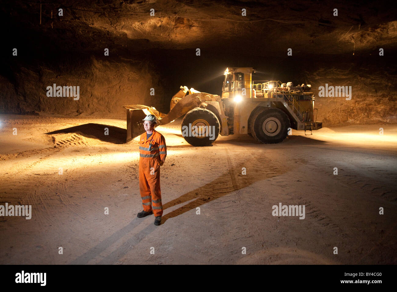 Winsford Rock Salt Mine Cheshire UK - Steinsalz für Straßen im winter Stockfoto