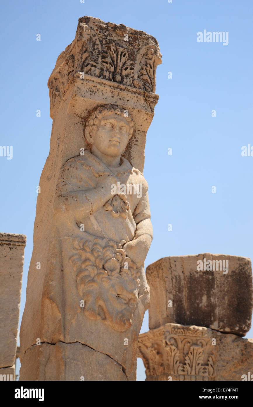 Historische Statue in Ephesos in der Türkei Stockfoto