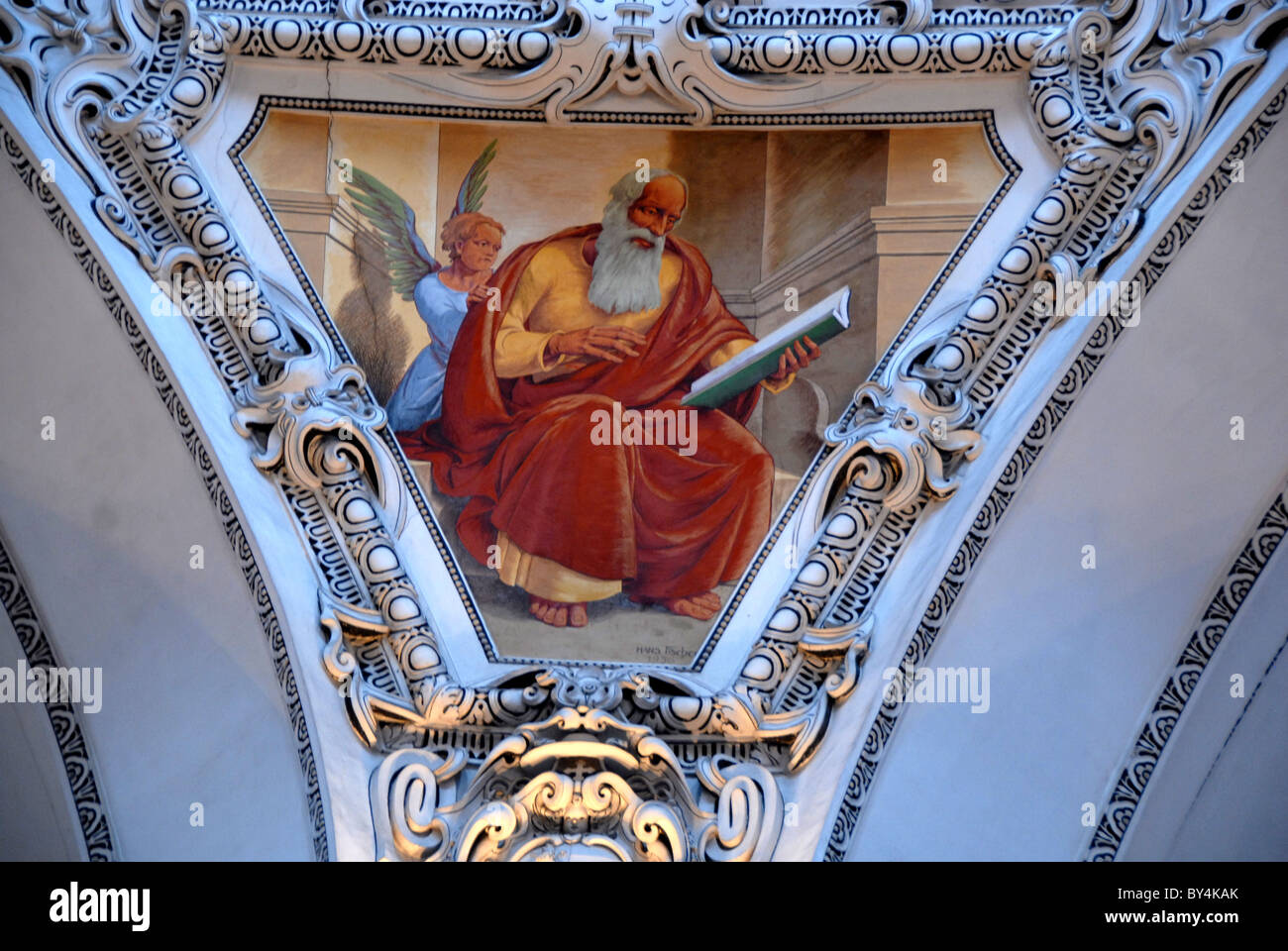 Dom zu Salzburg, Malerei auf Decke, Österreich Stockfoto