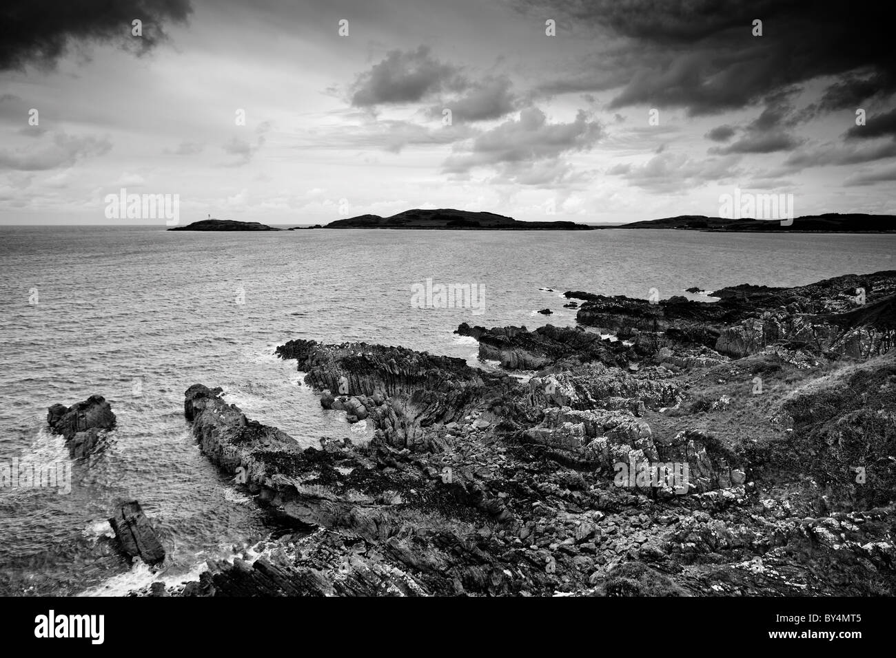 Blick über zu wenig Ross Leuchtturm von Gipsy Point, Dumfries and Galloway, Schottland Stockfoto