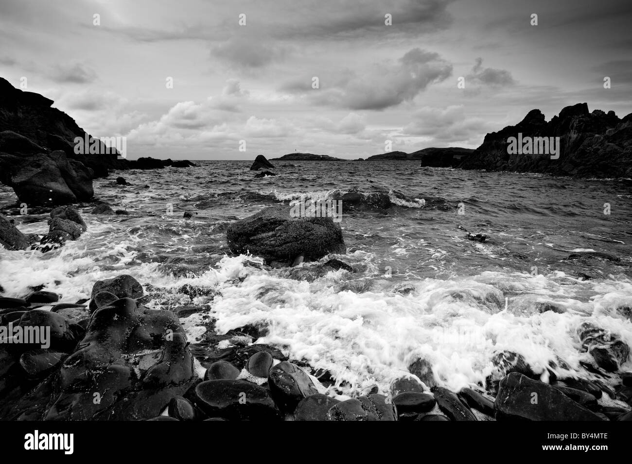 Blick über zu wenig Ross Leuchtturm von Gipsy Point, Dumfries and Galloway, Schottland Stockfoto