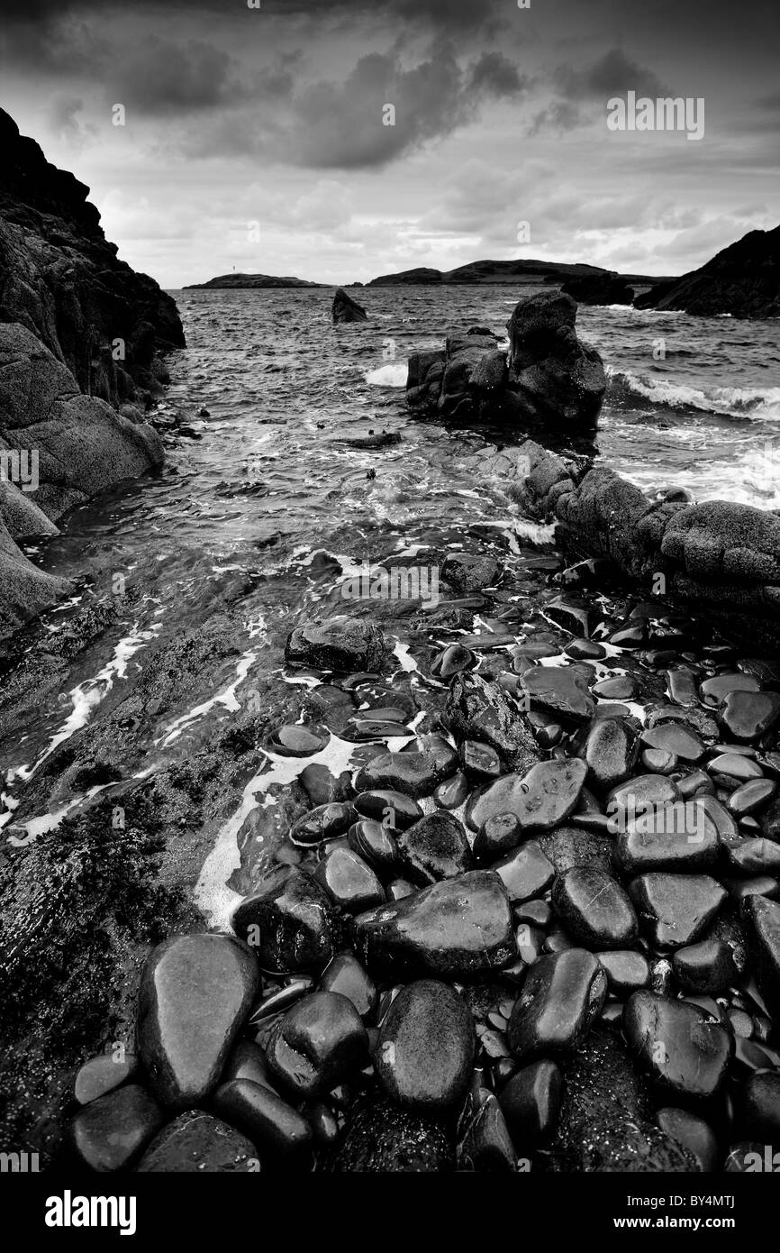 Blick über zu wenig Ross Leuchtturm von Gipsy Point, Dumfries and Galloway, Schottland Stockfoto