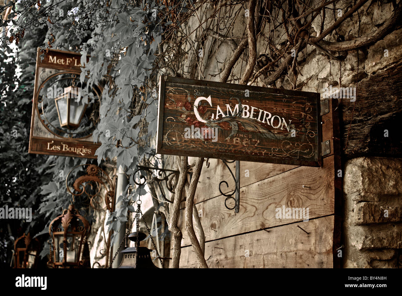Einem Ladenschild in Le Castellet, Provence Stockfoto