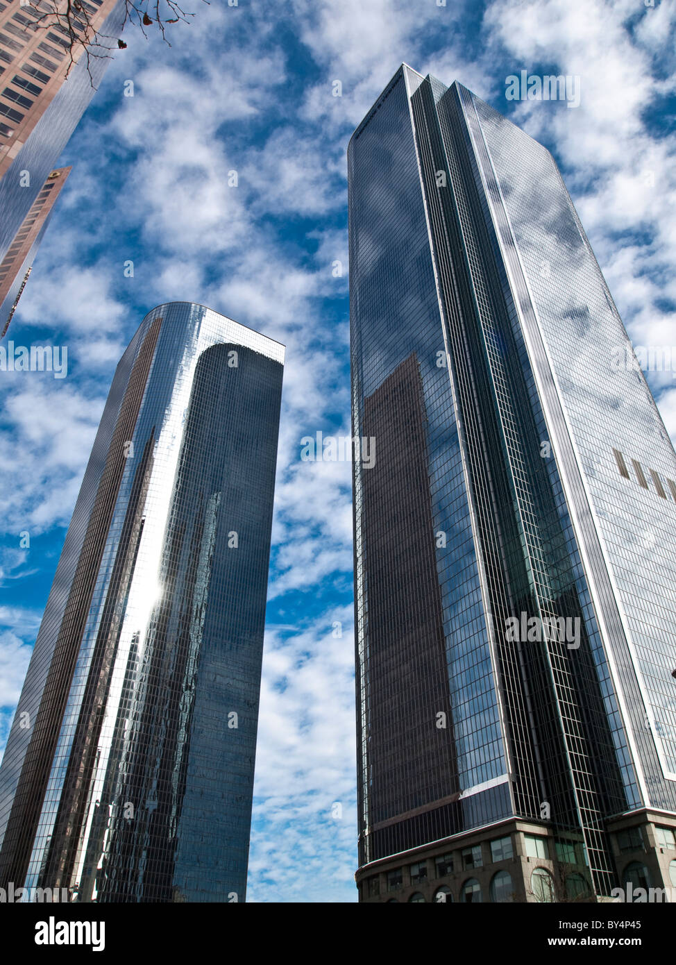 Ein bis zwei California Plaza, die Innenstadt von Los Angeles, Bunker Hill. Stockfoto