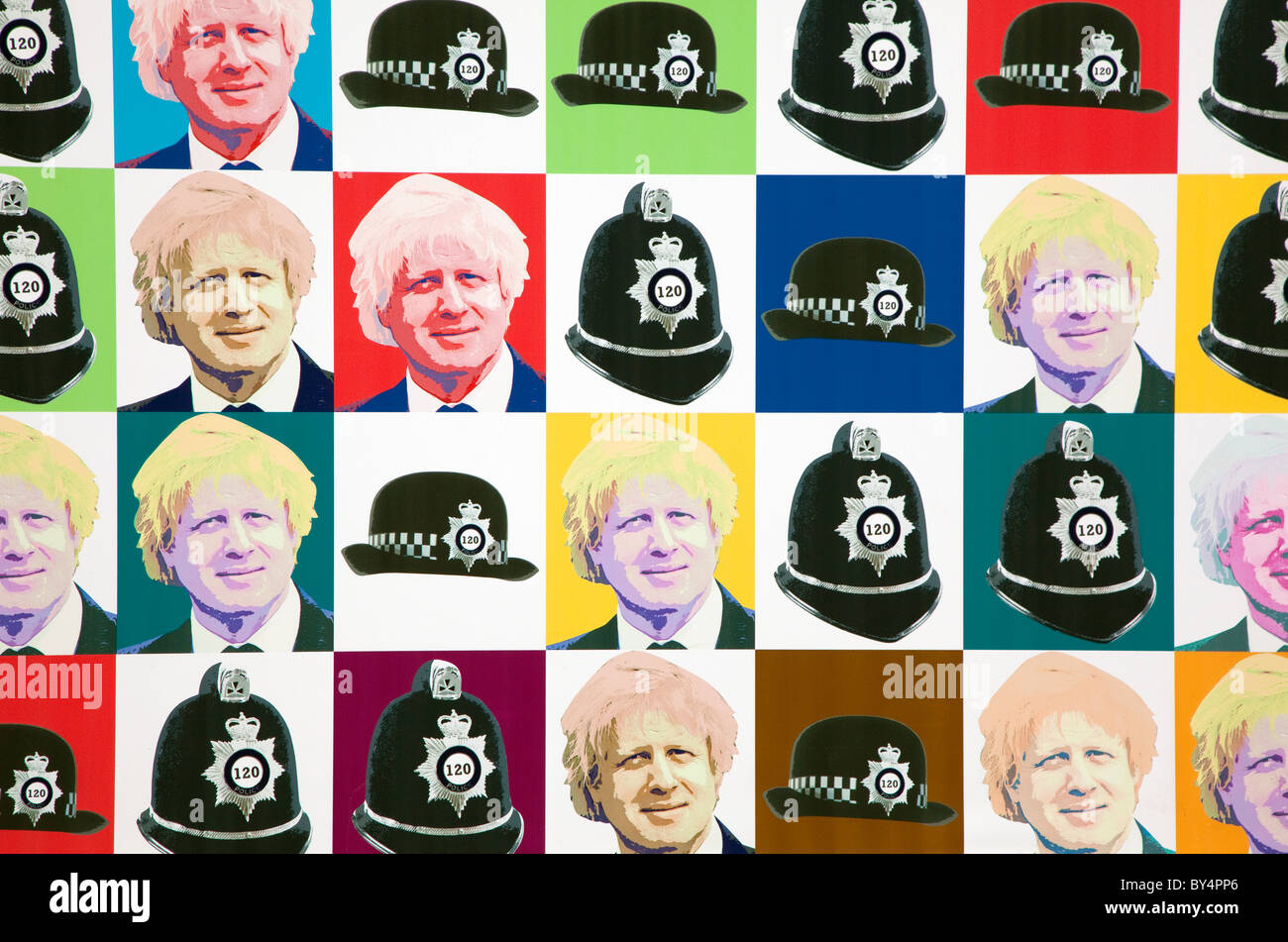 Detail der LB Waltham Forest Poster über Polizei, Finanzierung, London Stockfoto