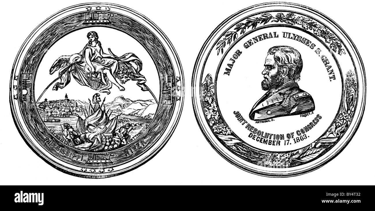 Kongress der Vereinigten Staaten verliehen an Union General Ulysses S. Grant diese Medaille in Anerkennung seiner Verdienste im Bürgerkrieg Stockfoto