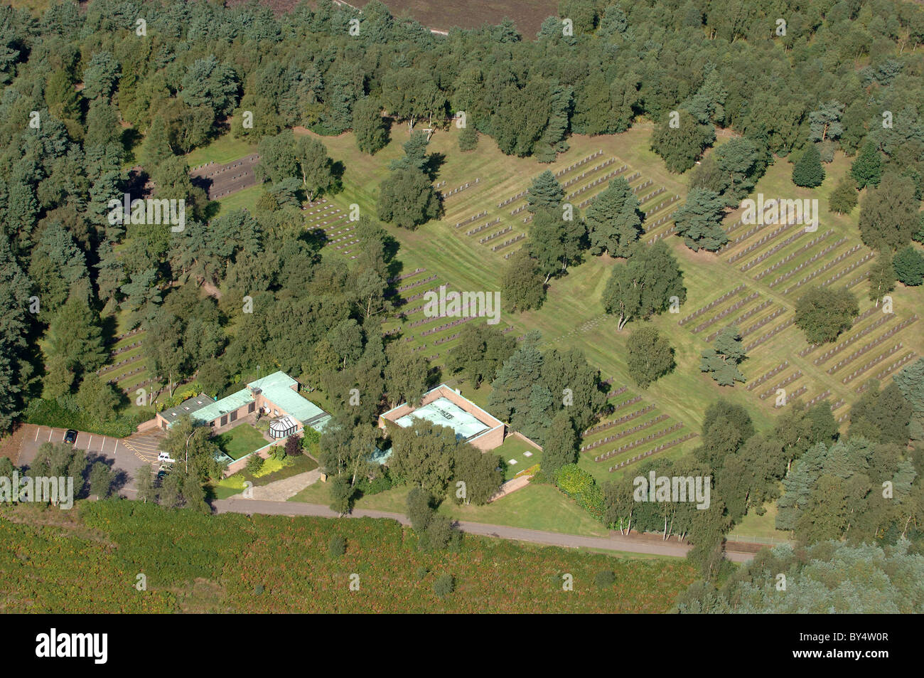 Eine Luftaufnahme von Cannock Chase Krieg Gräber uk Staffordshire England UK Stockfoto