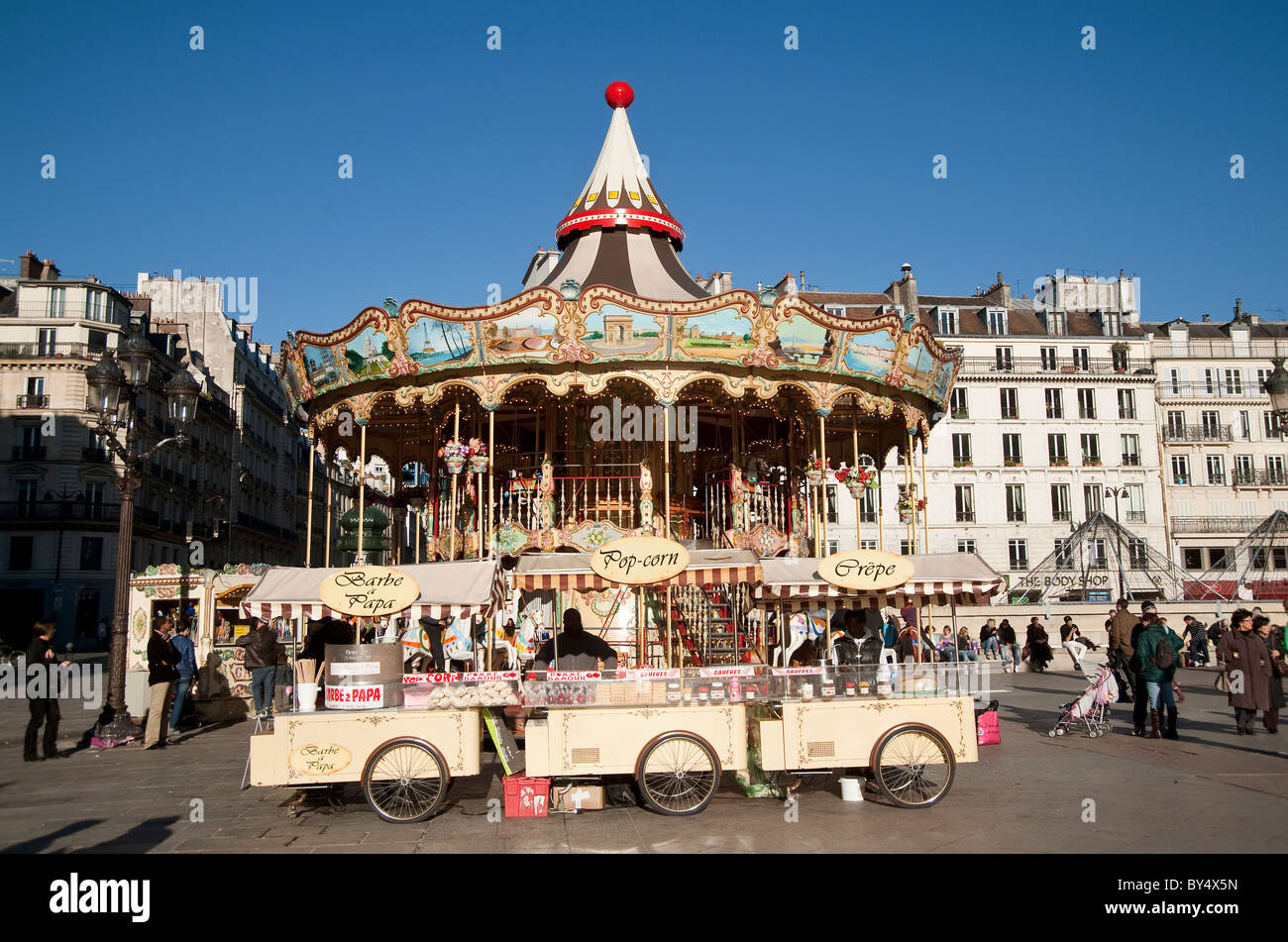 Karussell im Hotel de Ville in Paris, Frankreich Stockfoto