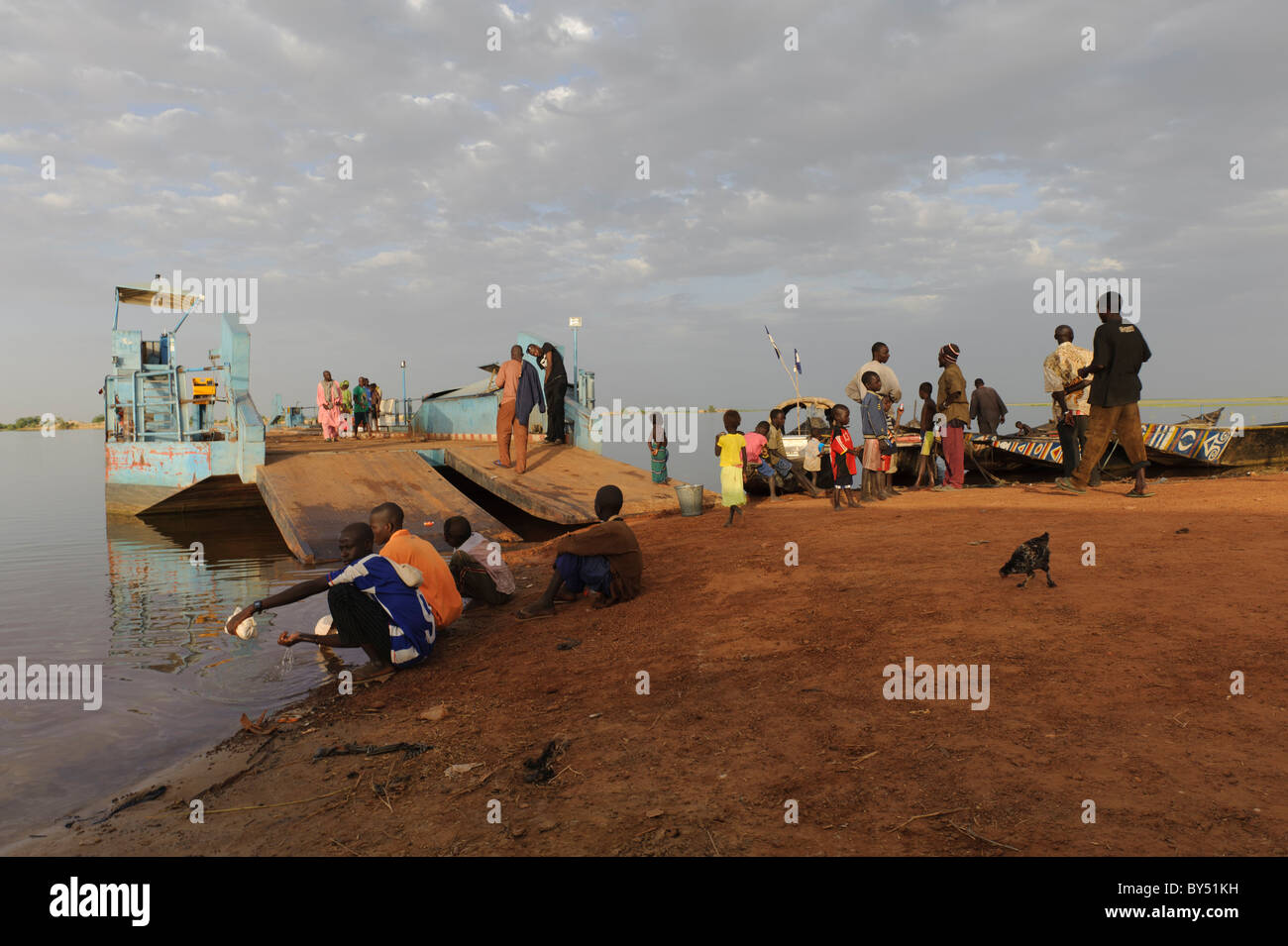 Landeplatz (in Korioumé) von der Fähre nach Kabara, in der Nähe von Timbuktu, Mali Stockfoto