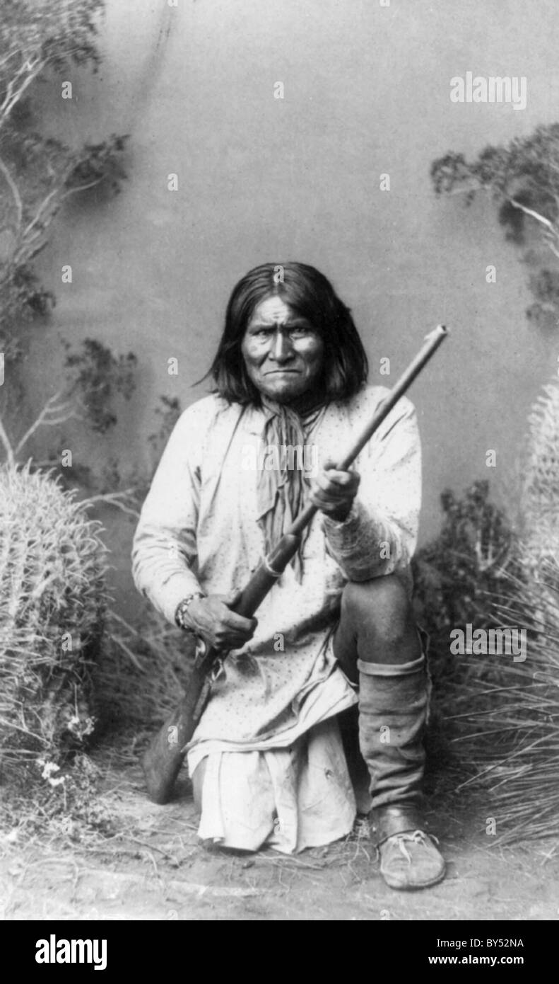 Geronimo, indianische Anführer der Chiricahua-Apachen. Stockfoto