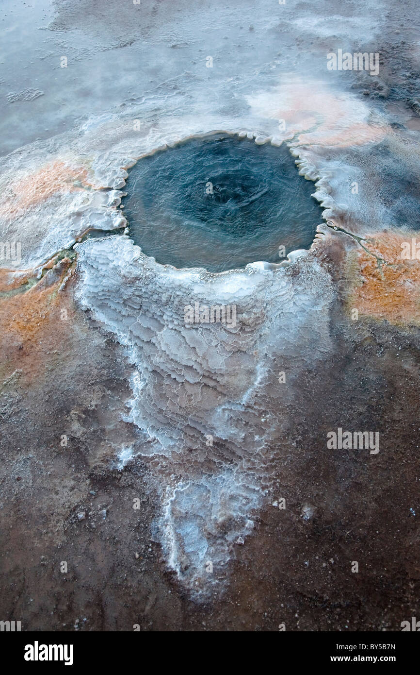 Aussicht auf eine heiße Quelle, El Tatio, Atacamawüste, Chile Stockfoto
