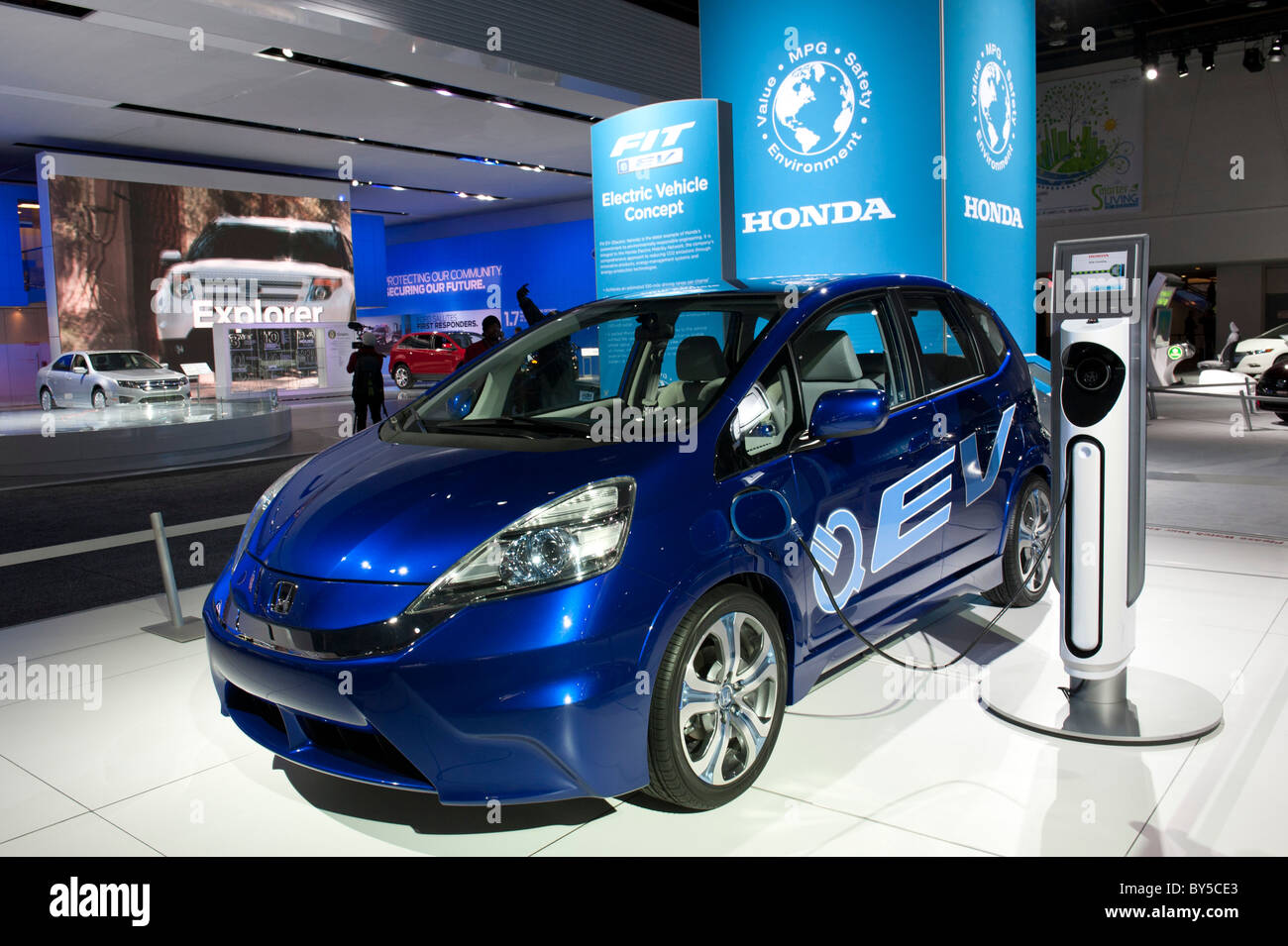Honda Fit EV-Elektroauto-Konzept bei der 2011 North American International Auto Show in Detroit Stockfoto