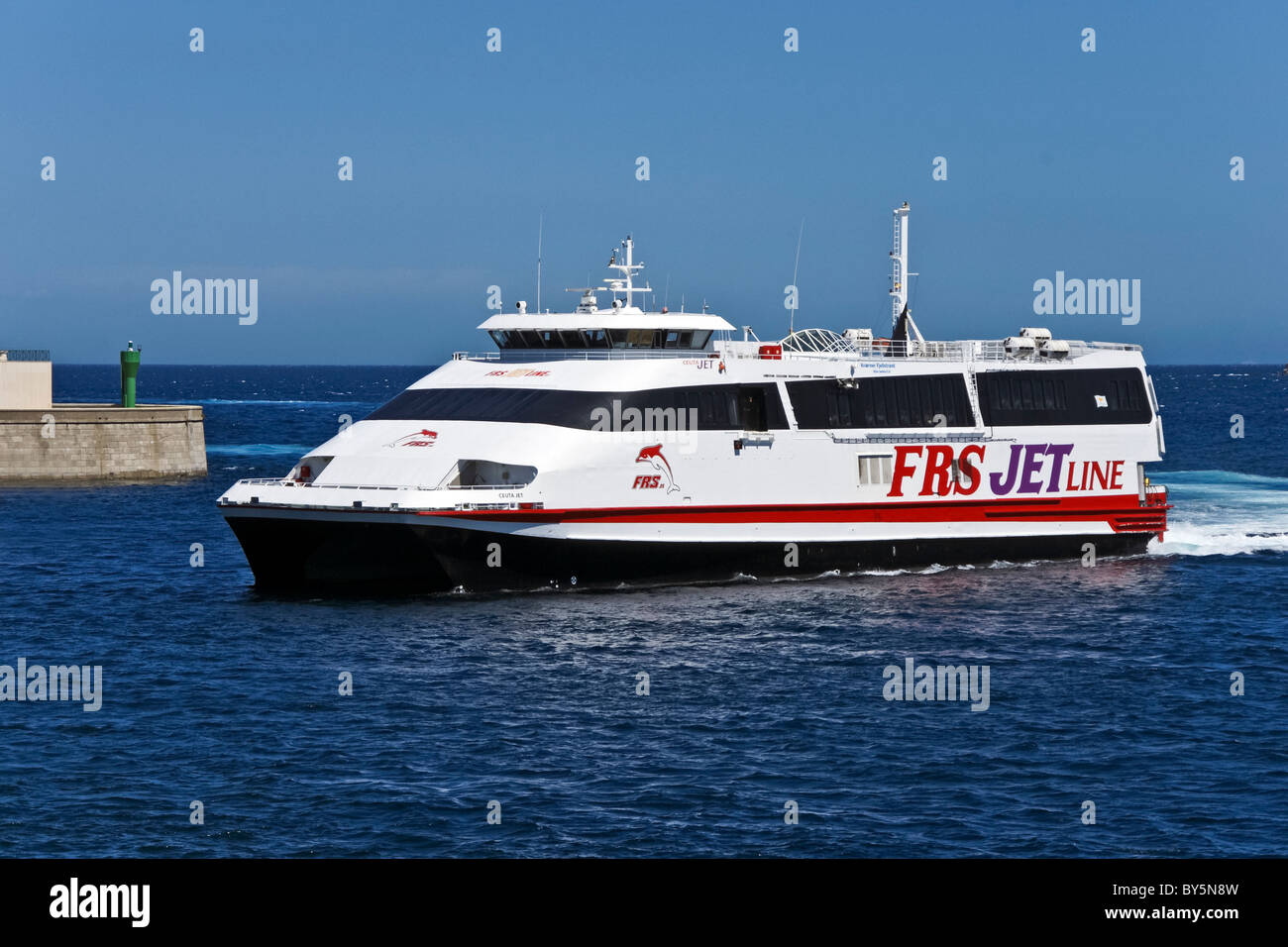 FRS Jet Line Ceuta Jet in Ceuta in Spanisch-Marokko Stockfoto
