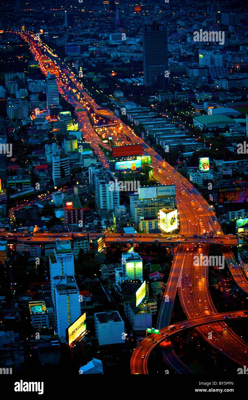 Bangkok-Straße von oben Stockfoto