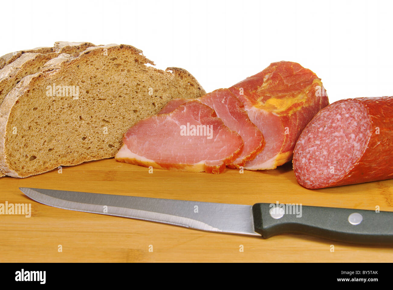 Schinken-Brot-Salami - Schinken-Brot Salami 01 Stockfoto