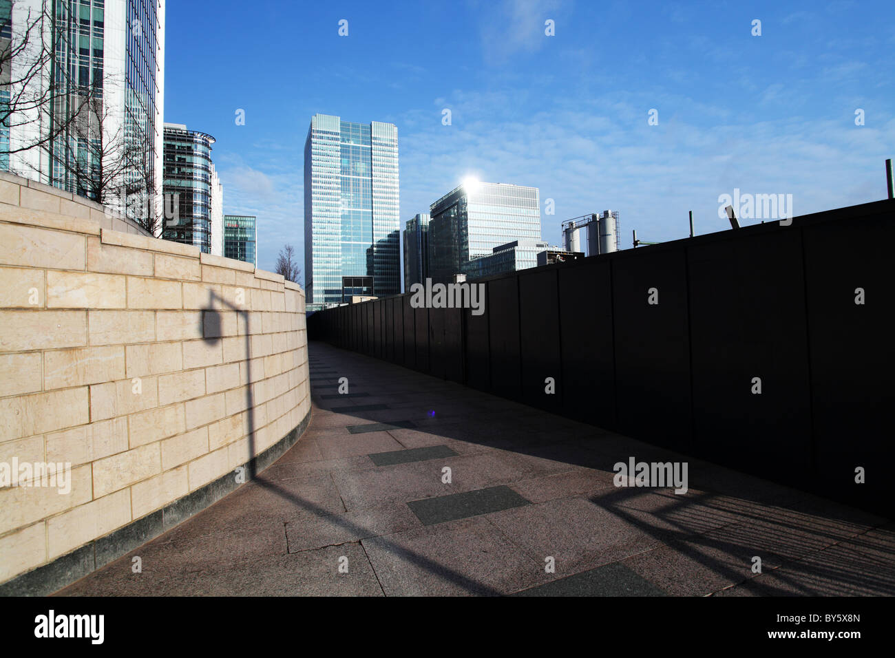 Schatten in Canary Wharf, London Stockfoto