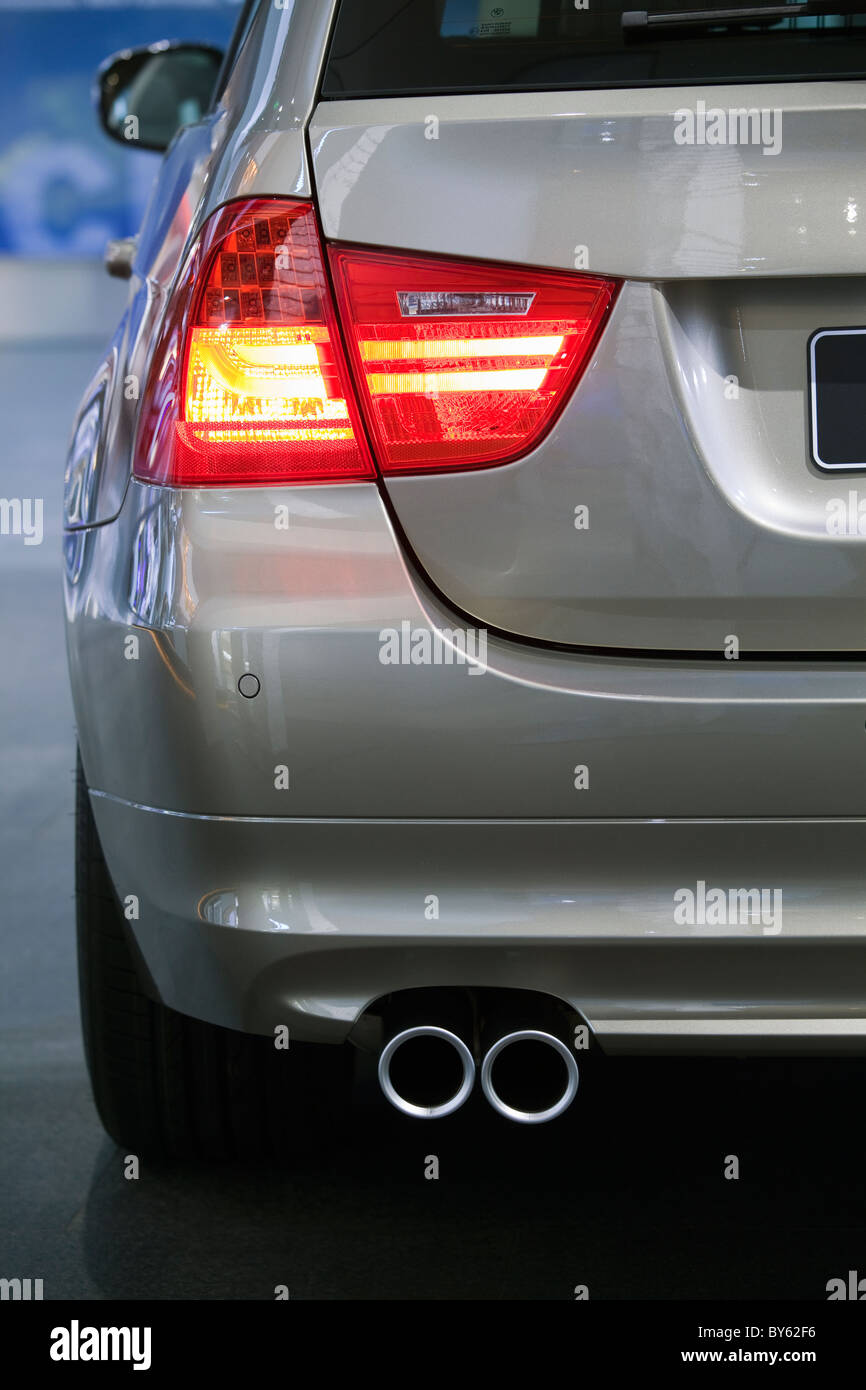 LED-Rückleuchten an einem BMW-Fahrzeug Stockfoto