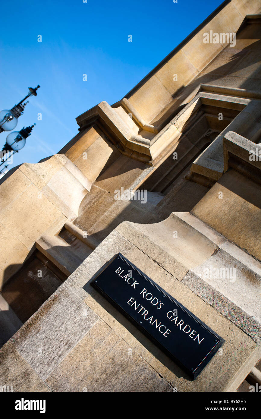BLACK ROD EINGANG ZU DEN HOUSES OF PARLIAMENT Stockfoto