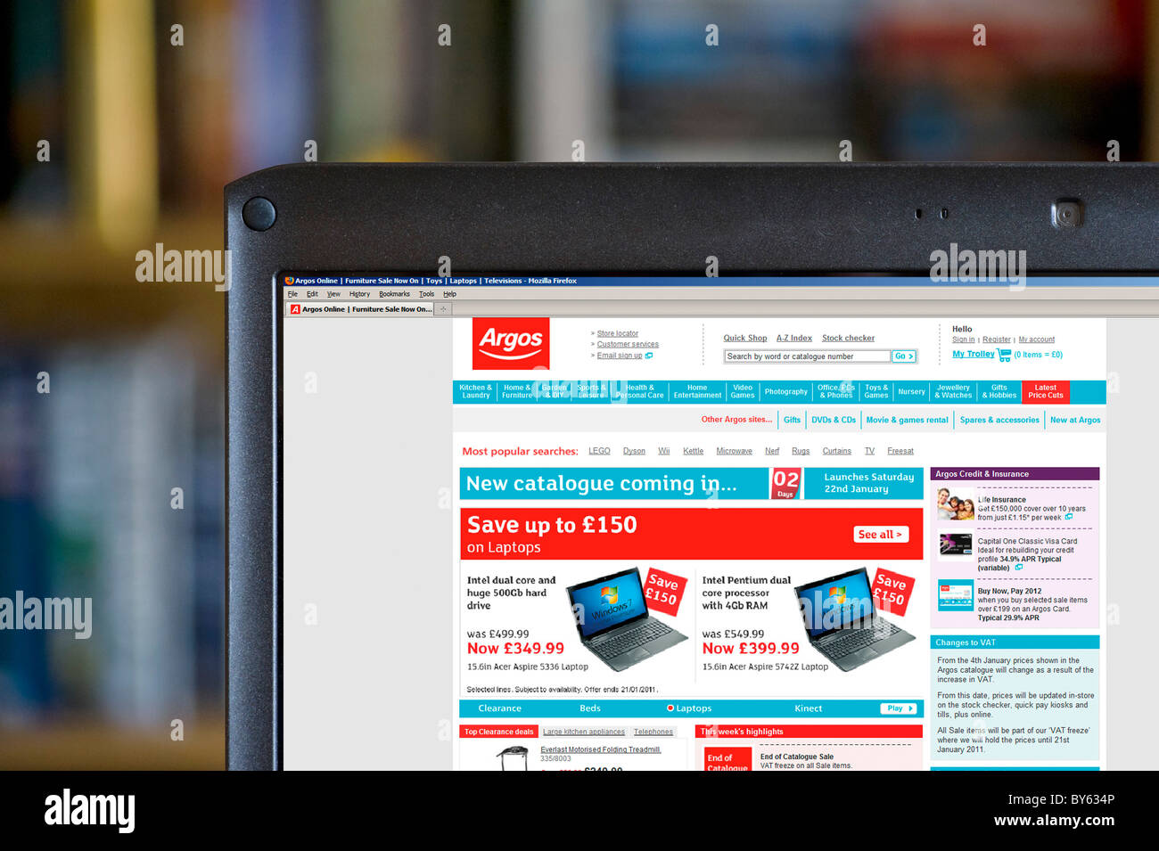 Argos Online-shopping-Website, UK Stockfoto