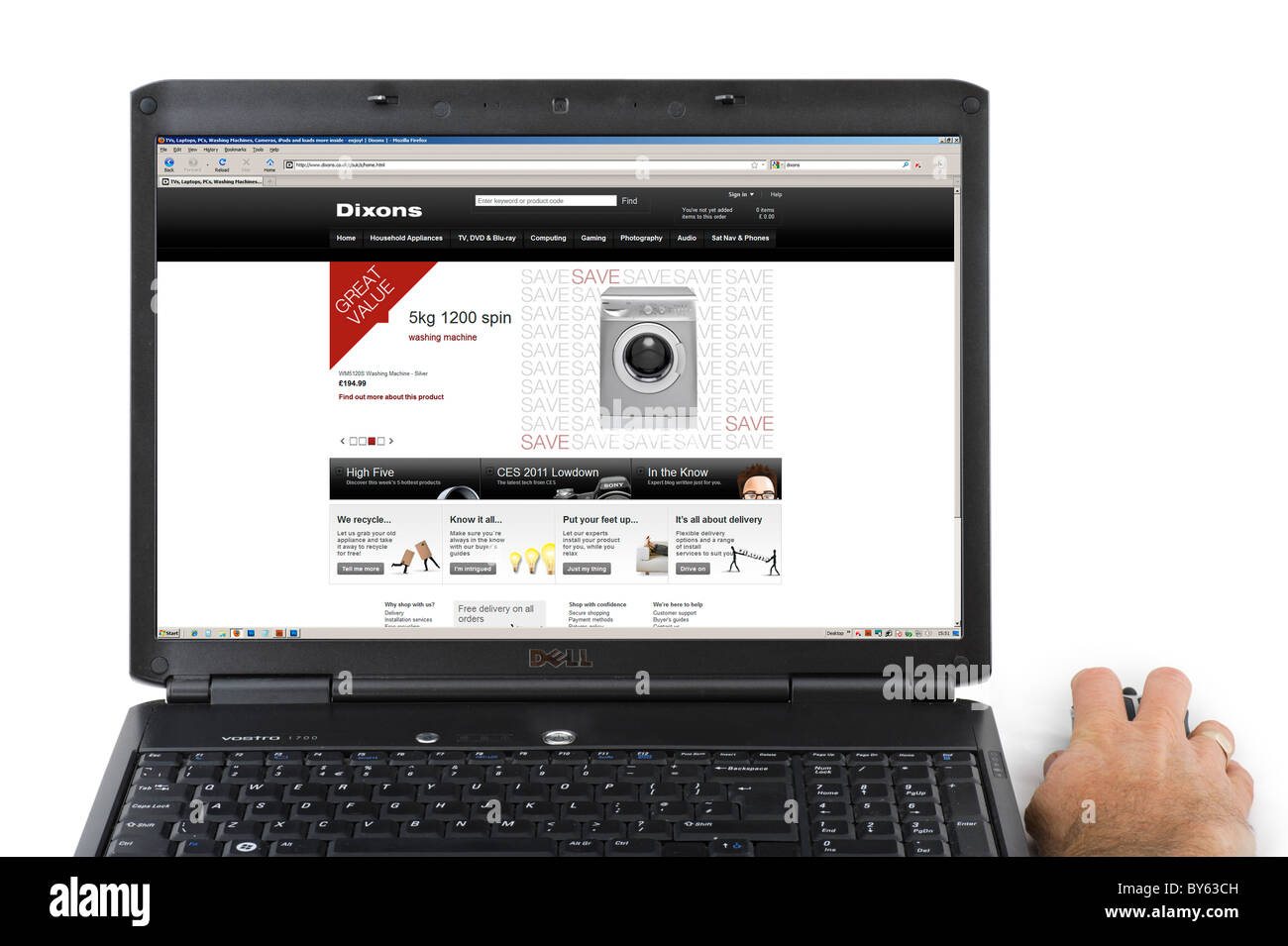 Dixons Webseite, UK Stockfoto