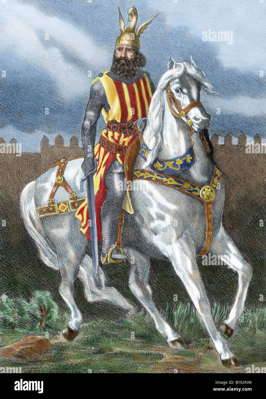 James I The Conqueror (1208 – 1276) auf dem Pferderücken. Stockfoto