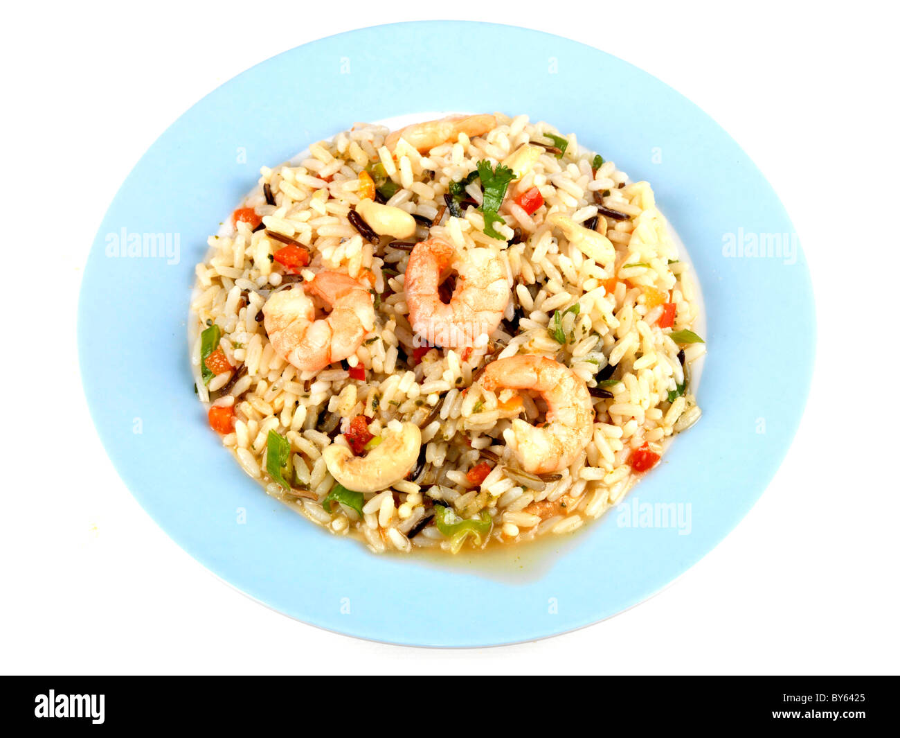 King Prawn und Reis Salat Stockfoto