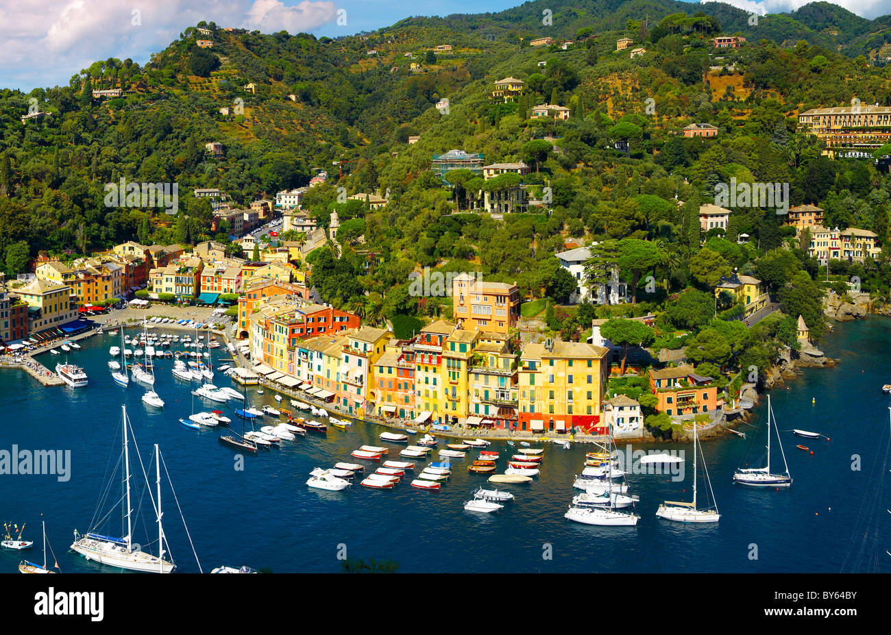 Portofino. modische Meer Fischerdorf für die reichen. Ligurischen Küste. Italien Stockfoto