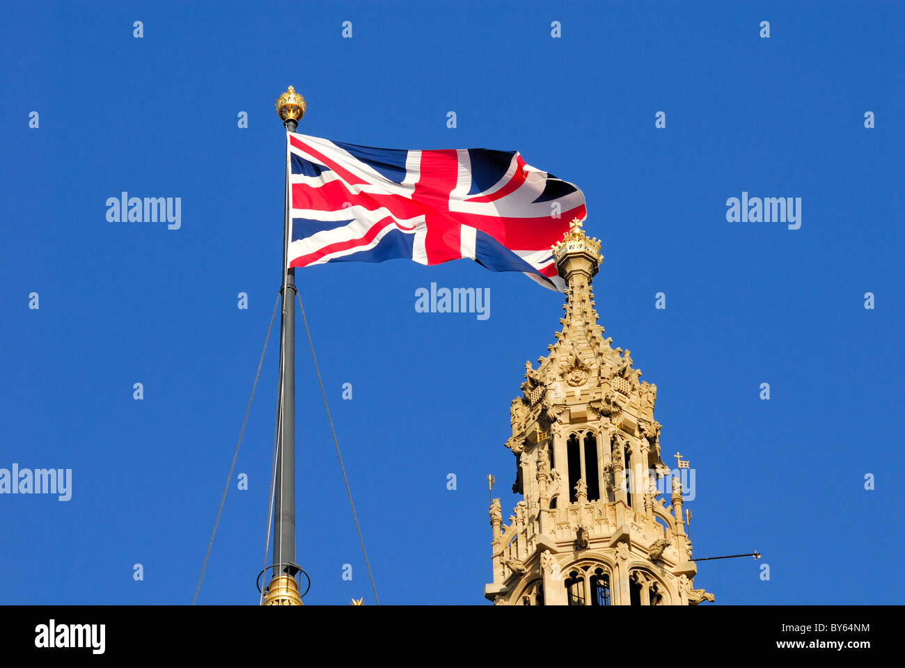 Victoria Tower am Palace of Westminster, London Stockfoto
