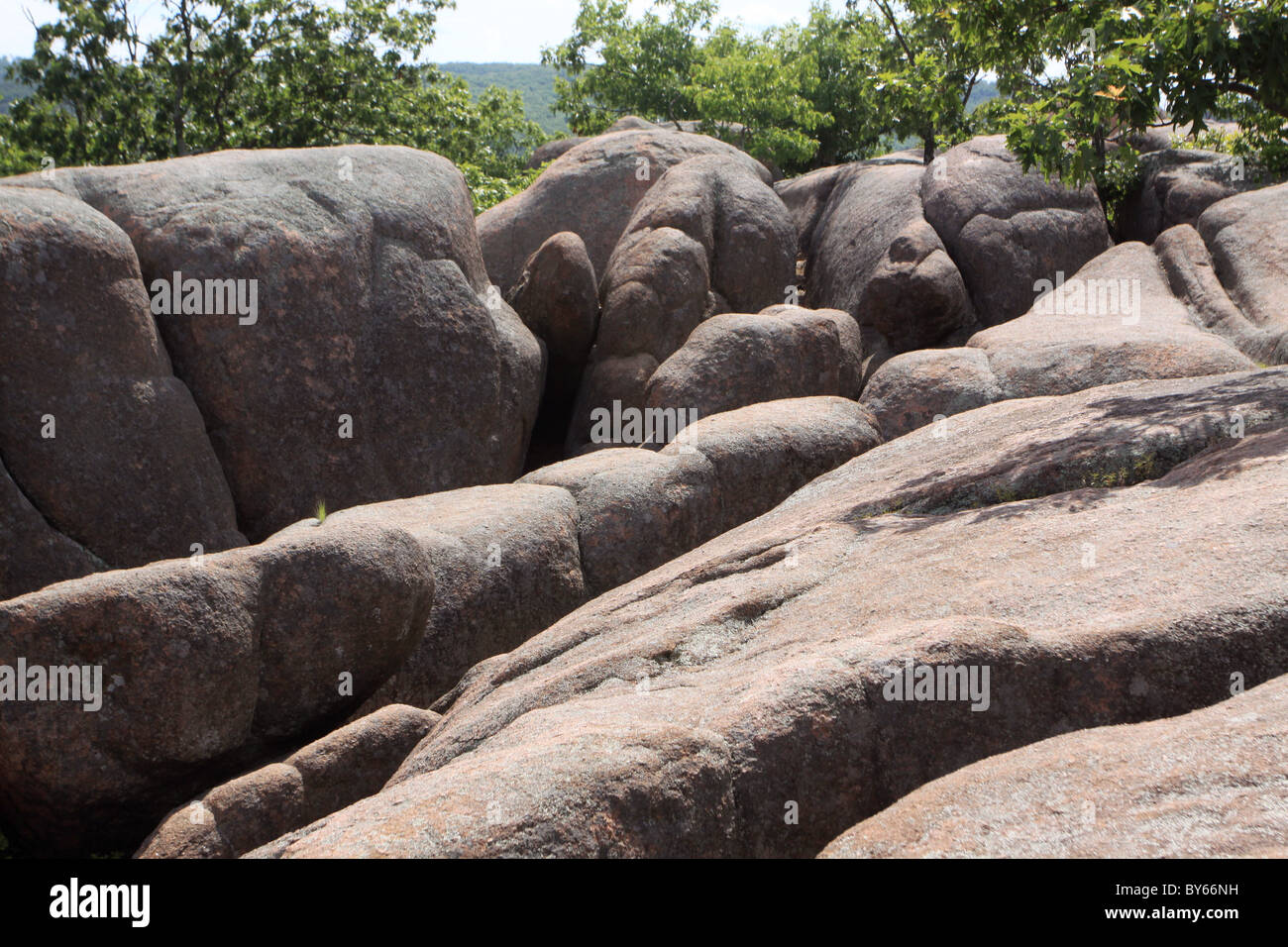 Granit Elephant Rocks State Park-Missouri Stockfoto