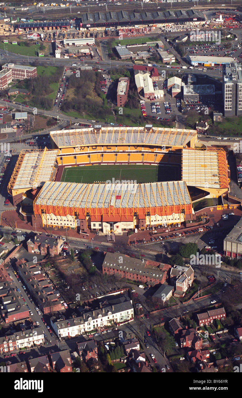 Luftaufnahme der Wolverhampton Wanderers Football Club Molineux Stadium 13.03.95 Stockfoto