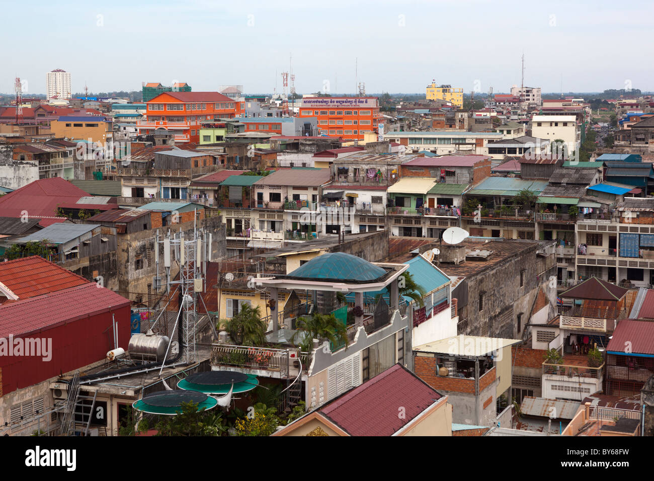 Downtown Dächer Phnom Penh Kambodscha Stockfoto