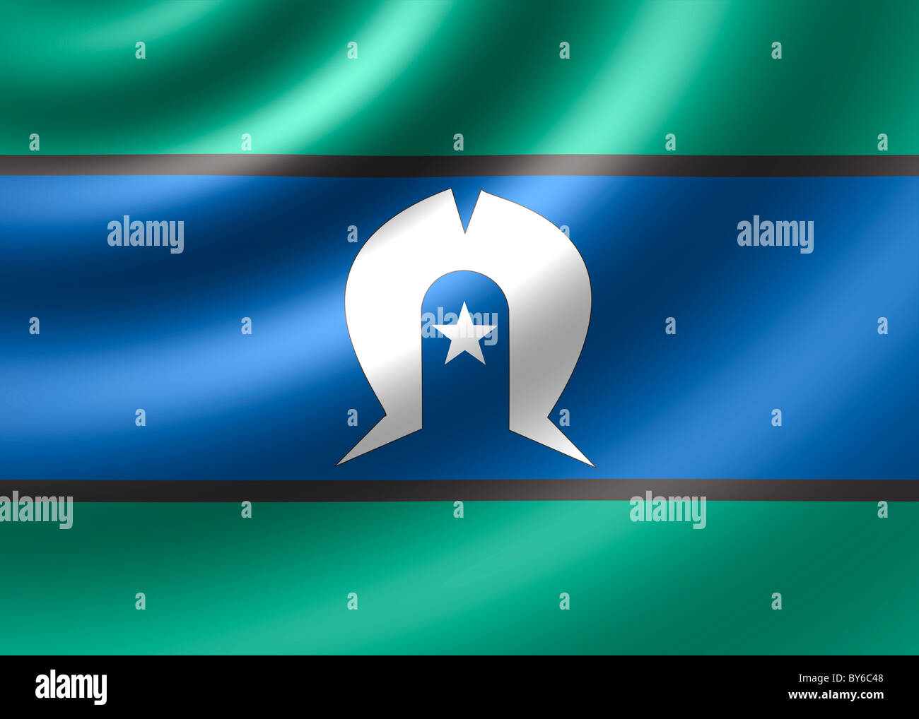 Flagge der Torres-Strait-Insulaner Stockfoto