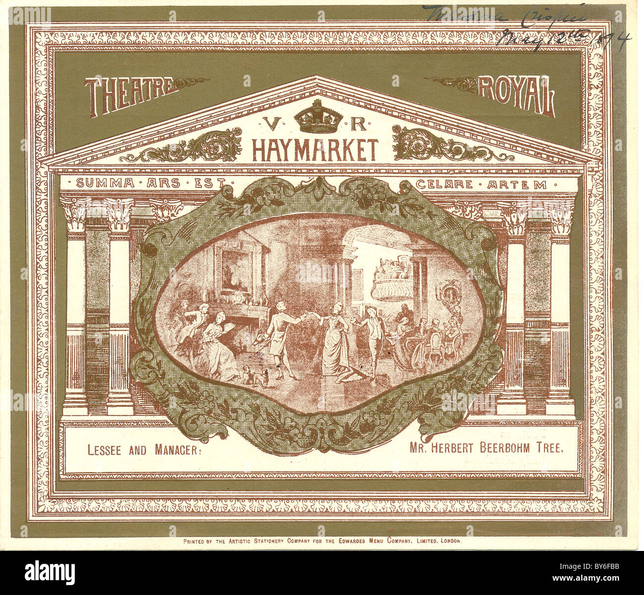 Programm für Theatre Royal, Haymarket, London1894 Stockfoto