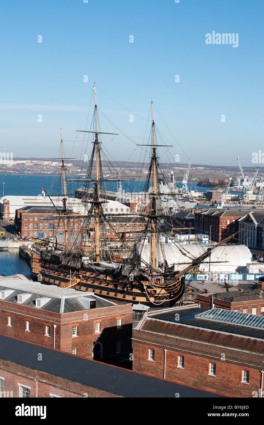 HMS Victory Portsmouth Naval Dockyard Stockfotografie Alamy
