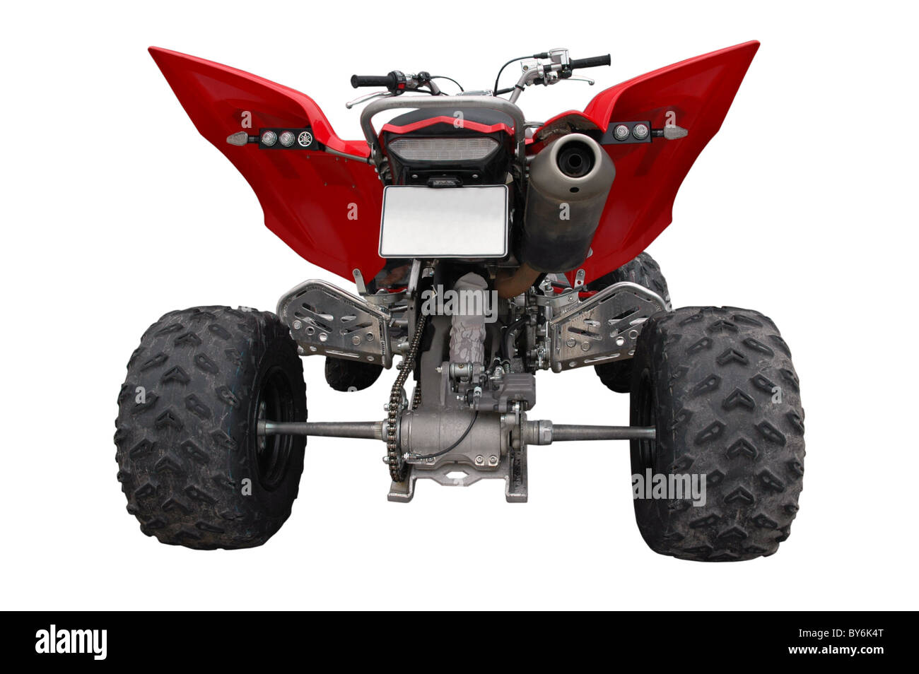 Rückansicht des atv Quad-Bike isoliert Stockfoto