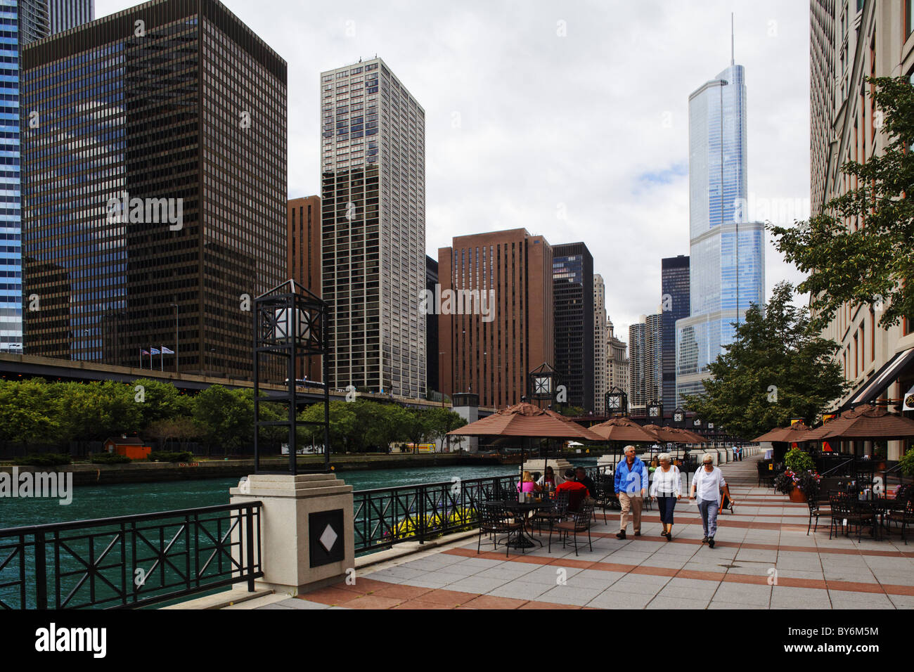 Chicago River Walk, Chicago, Illinois, USA Stockfoto