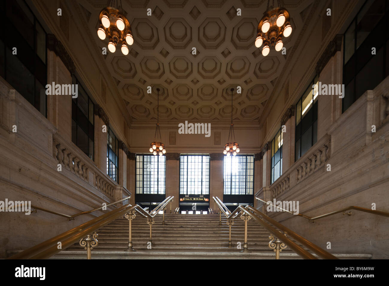 Treppe an der Union Station, Chicago, USA Stockfoto