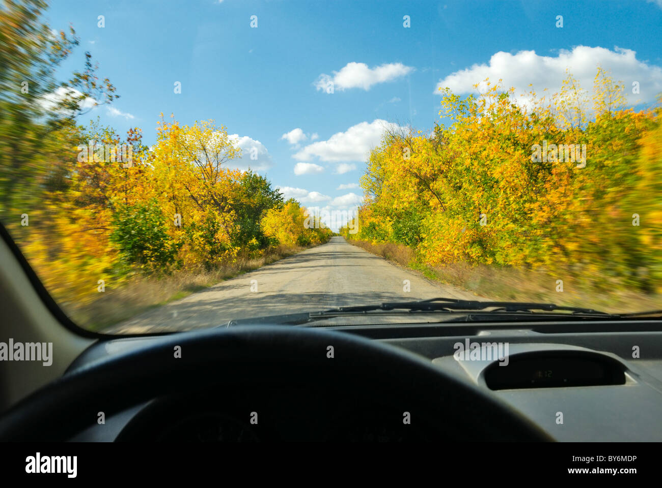 Herbst-Straße. Landschaft Stockfoto