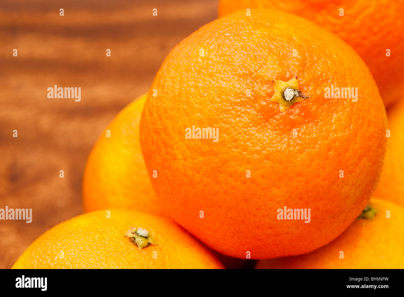 Nahaufnahme von Clementinen, Citrus reticulata Stockfoto
