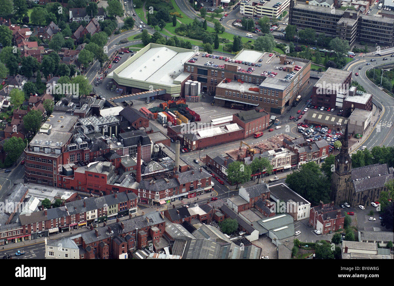 Luftaufnahme des Banken Brauerei Website Wolverhampton 09.09.92 Stockfoto