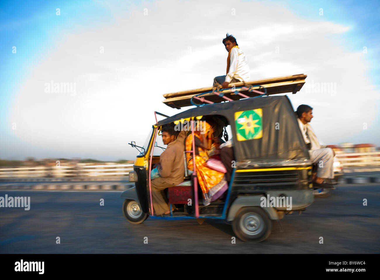 Auto-Rikscha, Uttar Pradesh, Indien Stockfoto
