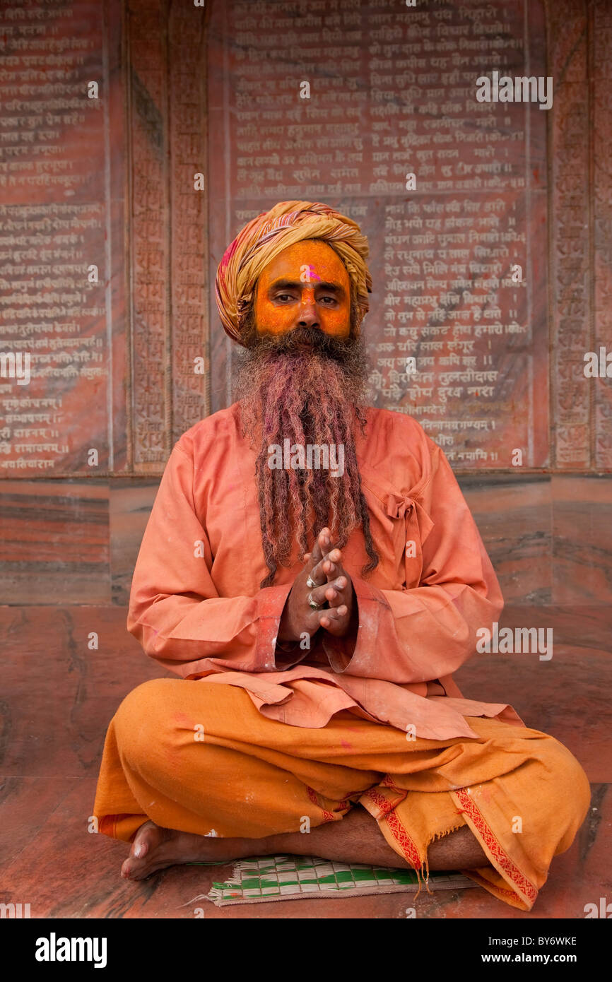 Sadhu, Uttar Pradesh, Indien Stockfoto