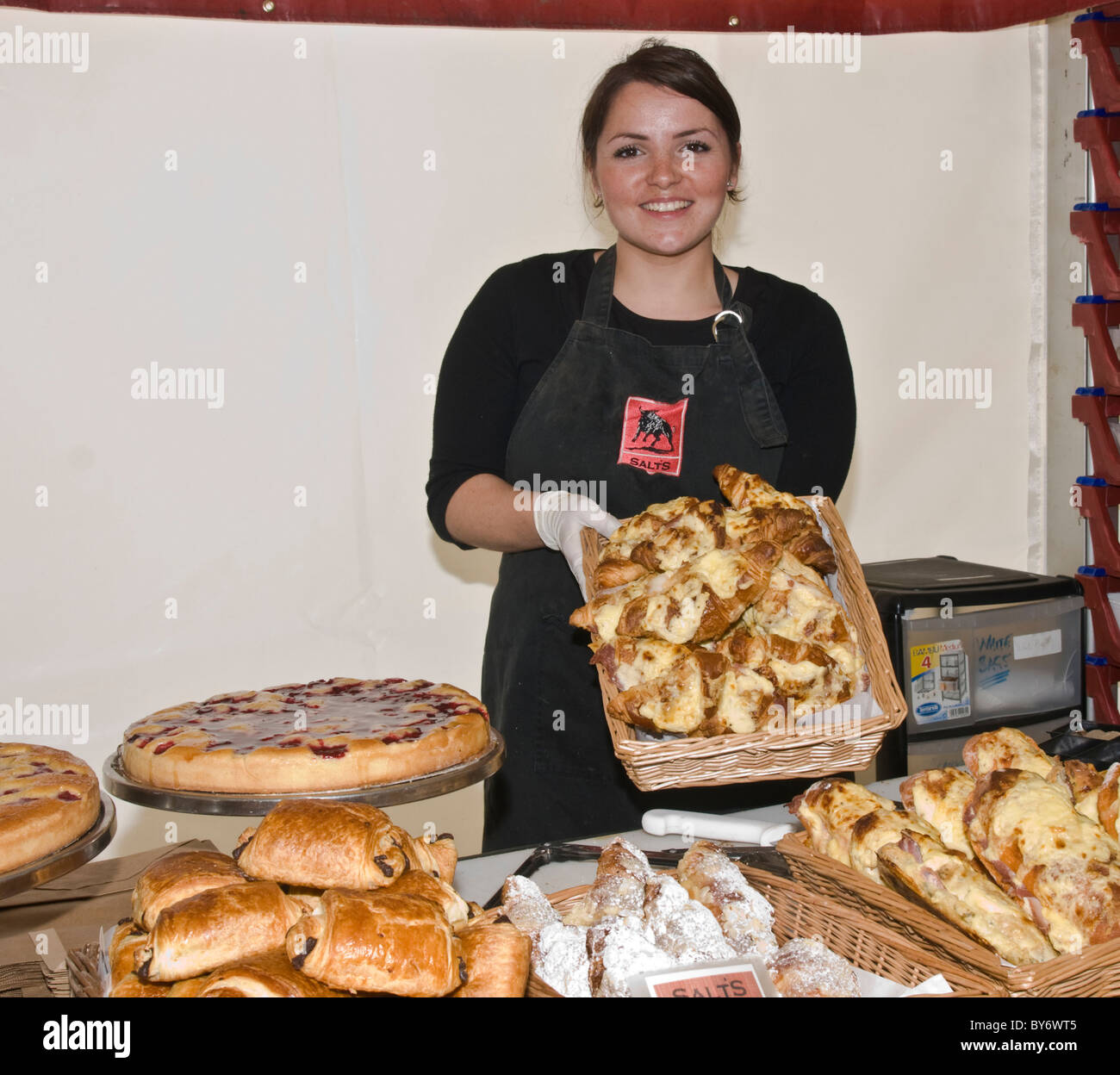 Salze Bäckerei Aussteller auf das Festival von Essen und trinken in Leyburn Stockfoto